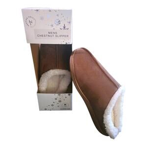 Chestnut Slippers Men SZ M (7) Memory Foam Plush Cushioning by Festive Voice